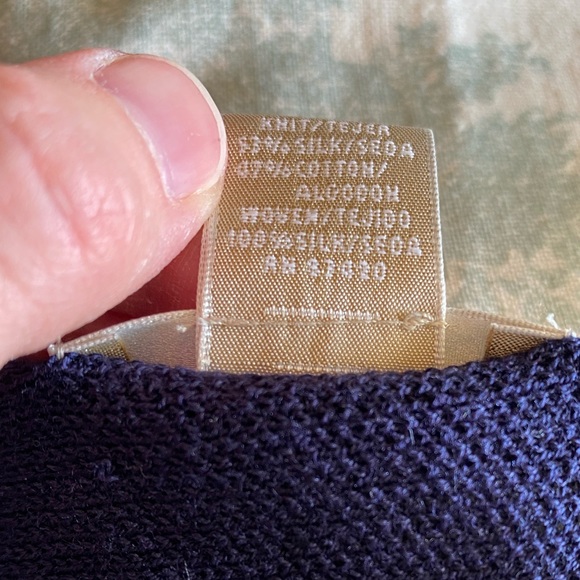 Asoie Navy Blue Mixed Material Sweater - Picture 7 of 11